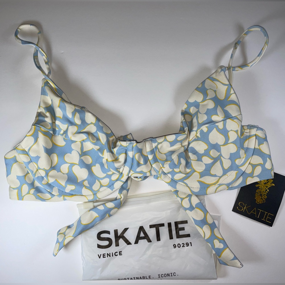 Skatie Blue and Yellow Bikini Top